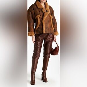 Sandro Paris Shearling Leather Coat – Size 40